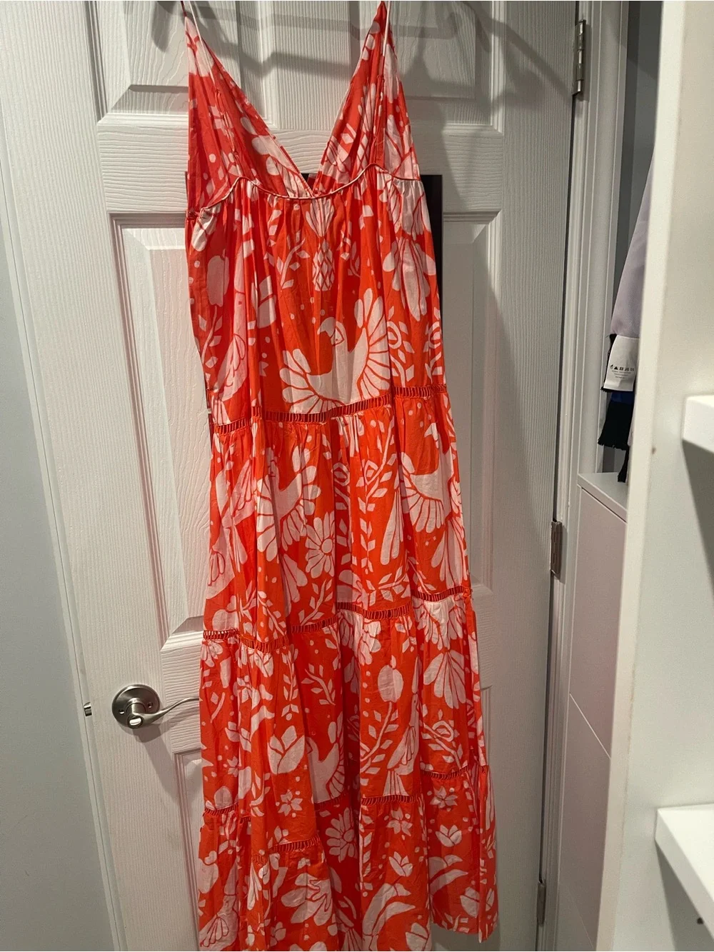 FARM Rio Neon Orange Tropical Maxi Dress